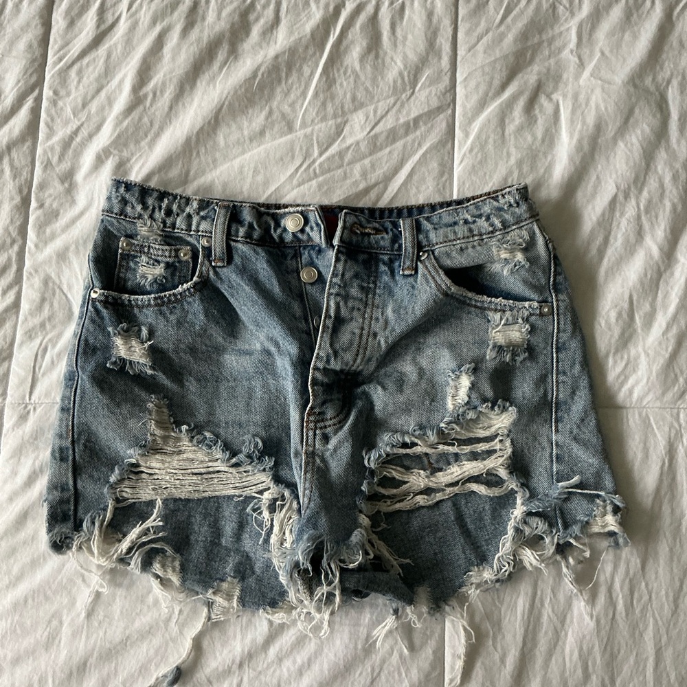 Distressed Jean shorts